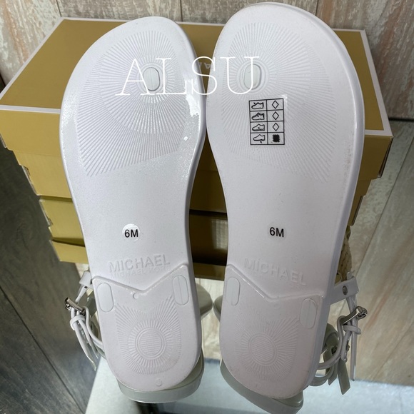 Michael Kors Holly Jelly Sandals White W AUTHENTIC - Picture 2 of 5